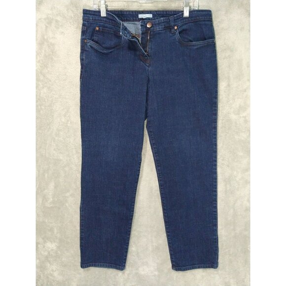 Eileen Fisher Women's Straight Leg Jeans - Dark Blue - Picture 1 of 7